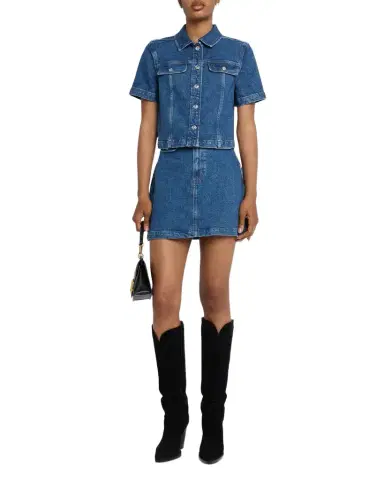 PAIGE Janelle Denim Mini Skirt | Thumbnail 1 PAIGE Janelle Denim Mini Skirt | Thumbnail 1