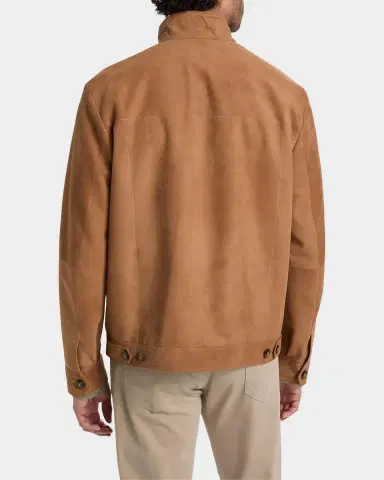 Canali Men 's Suede Stand-Collar Bomber Jacket | Thumbnail 2