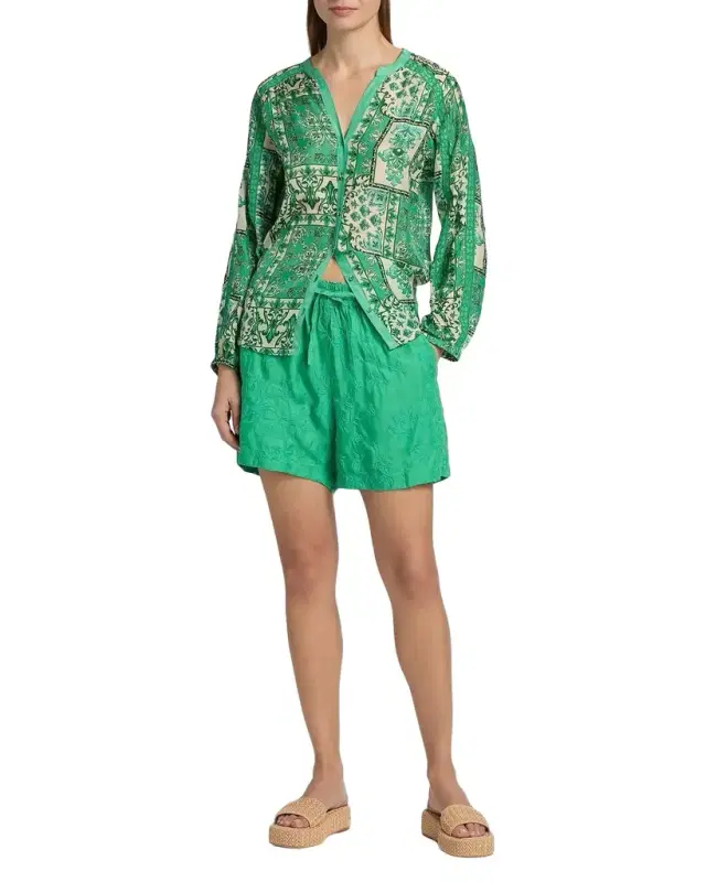 Johnny Was The Audrey Floral-Embroidered Shorts