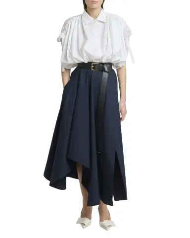 Givenchy Ruched Cotton-Poplin Crop Collared Bubble Shirt | Thumbnail 1 Givenchy Ruched Cotton-Poplin Crop Collared Bubble Shirt | Thumbnail 1