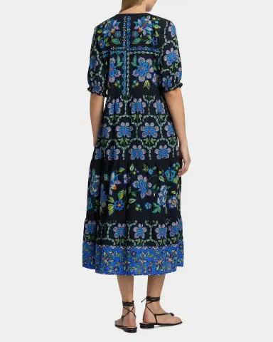 Johnny Was Tiered Floral-Print Midi Dress | Thumbnail 2 Johnny Was Tiered Floral-Print Midi Dress | Thumbnail 2
