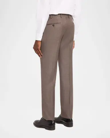 Giorgio Armani Men's Sharkskin Wool Flat-Front Trousers | Thumbnail 2 Giorgio Armani Men's Sharkskin Wool Flat-Front Trousers | Thumbnail 2