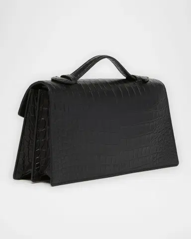 Alexander McQueen Skull Top-Handle Bag in Croc-Effect Leather | Thumbnail 2