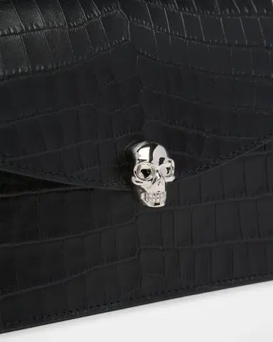 Alexander McQueen Skull Top-Handle Bag in Croc-Effect Leather | Thumbnail 5