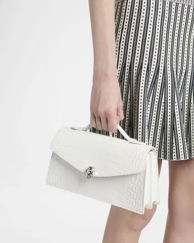 Alexander McQueen Skull Top-Handle Bag in Croc-Effect Leather | Thumbnail 6