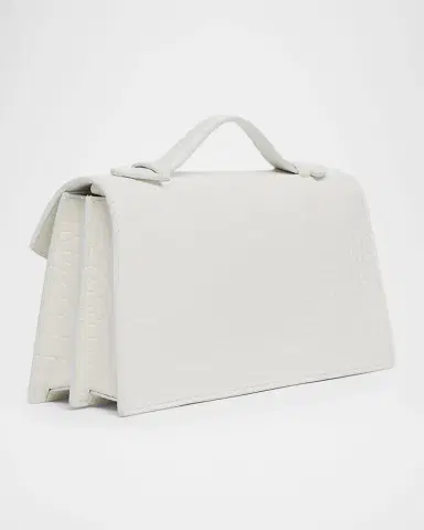 Alexander McQueen Skull Top-Handle Bag in Croc-Effect Leather | Thumbnail 7