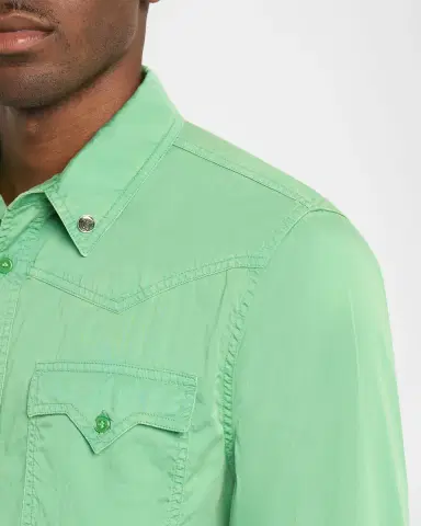 Versace Men's Medusa-Coin Cotton Western Shirt | Thumbnail 4 Versace Men's Medusa-Coin Cotton Western Shirt | Thumbnail 4