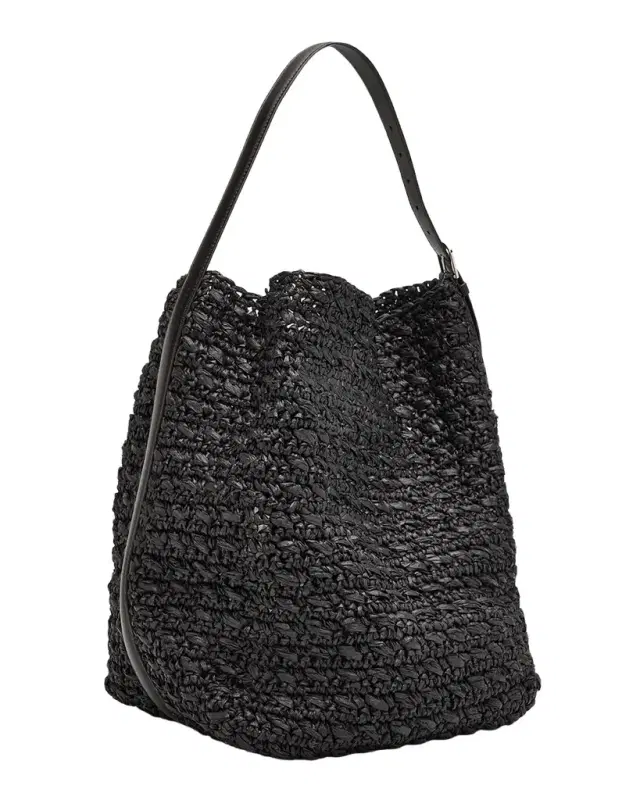 Toteme Belted Paper Raffia Tote Bag