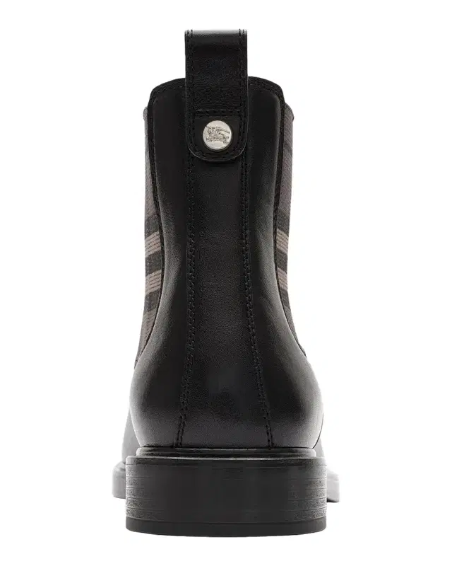 Burberry Men 's Pembroke Leather & Check Chelsea Boots