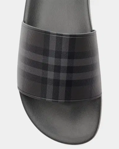 Burberry Men's Furley Check Slides | Thumbnail 2