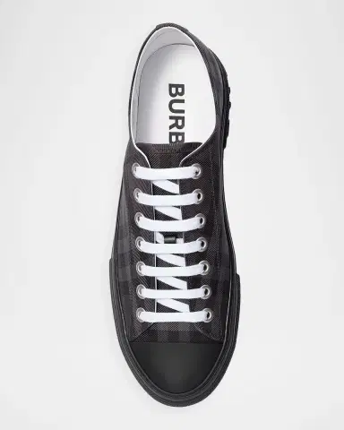 Burberry Men's Jack Check Nylon-Blend Low-Top Sneakers | Thumbnail 3 Burberry Men's Jack Check Nylon-Blend Low-Top Sneakers | Thumbnail 3