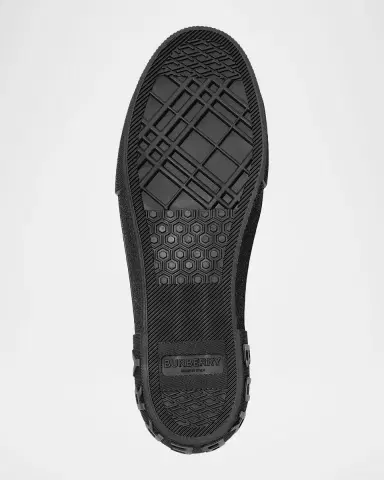 Burberry Men's Jack Check Nylon-Blend Low-Top Sneakers | Thumbnail 4 Burberry Men's Jack Check Nylon-Blend Low-Top Sneakers | Thumbnail 4