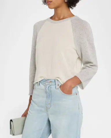 RE/DONE Featherweight Cashmere Baseball Tee | Thumbnail 3 RE/DONE Featherweight Cashmere Baseball Tee | Thumbnail 3