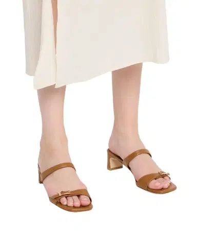 Stuart Weitzman 40mm Baby Babette Leather Slide Sandals | Thumbnail 1