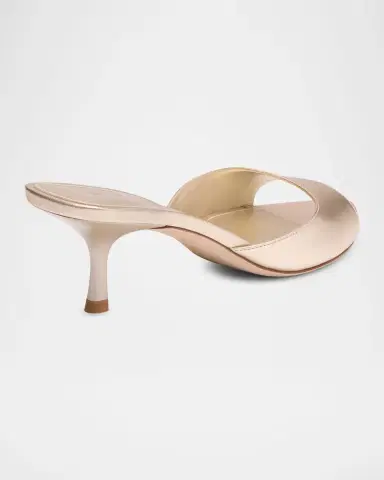 Stuart Weitzman 50mm Lexington Metallic Leather Mules | Thumbnail 2