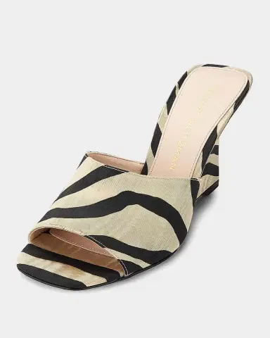 Stuart Weitzman 85mm Vinnie Zebra-Printed Wedge Mules | Thumbnail 5