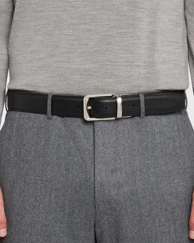 Men 's Double Adjustable Leather Belt