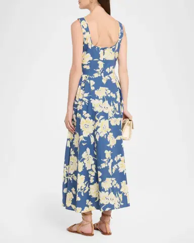 Tanya Taylor Cadence Floral Poplin Midi Dress | Thumbnail 2