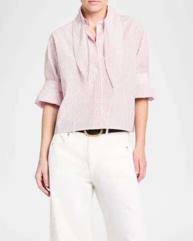 TWP Tie One On Striped Button-Front Shirt | Thumbnail 3 TWP Tie One On Striped Button-Front Shirt | Thumbnail 3