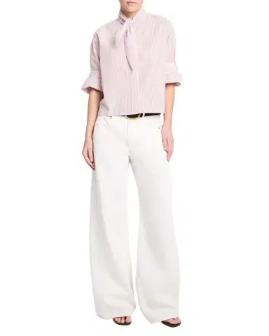 TWP Tie One On Striped Button-Front Shirt | Thumbnail 1 TWP Tie One On Striped Button-Front Shirt | Thumbnail 1