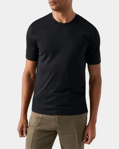 Eton Men's Cotton and Silk Crewneck T-Shirt | Thumbnail 2 Eton Men's Cotton and Silk Crewneck T-Shirt | Thumbnail 2