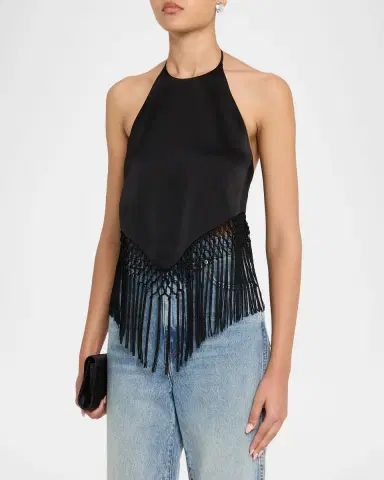 Alice + Olivia Greta Handkerchief Fringe Top | Thumbnail 3 Alice + Olivia Greta Handkerchief Fringe Top | Thumbnail 3