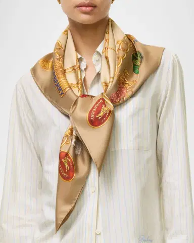Burberry Check Charm Silk Scarf | Thumbnail 2 Burberry Check Charm Silk Scarf | Thumbnail 2