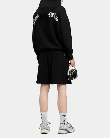 Palm Angels en's Waist-Logo Cotton Drawstring Sweatshorts | Thumbnail 4