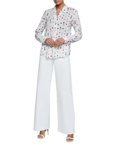 L'Agence Holly Lipstick Button-Front Blouse | Thumbnail 1