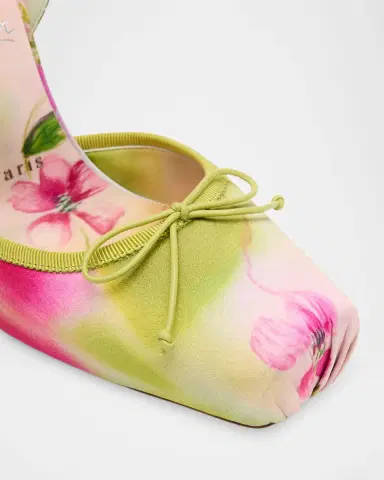 Christian Louboutin 100mm Cassia Lace-Up Printed Satin Ballet Pumps | Thumbnail 4 Christian Louboutin 100mm Cassia Lace-Up Printed Satin Ballet Pumps | Thumbnail 4