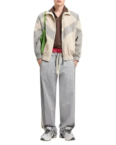 Palm Angels Men's Classic Logo Gingham Seersucker Track Pants | Thumbnail 1