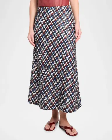 TWP Woven Leather A-Line Skirt | Thumbnail 3