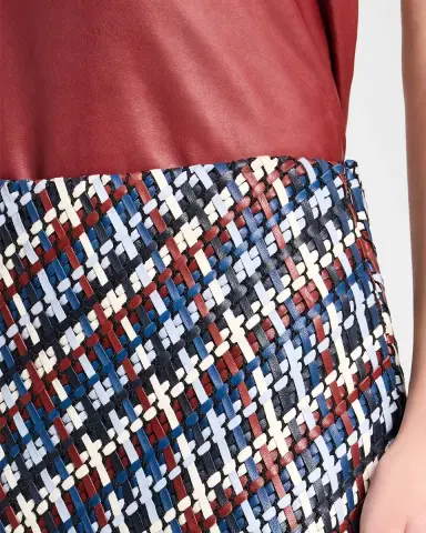 TWP Woven Leather A-Line Skirt | Thumbnail 4