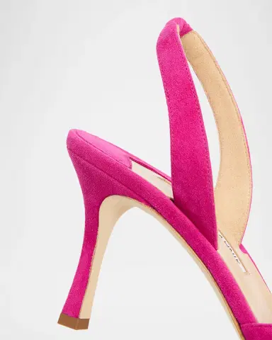 Manolo Blahnik 70mm Carolyn Suede Slingback Pumps | Thumbnail 4 Manolo Blahnik 70mm Carolyn Suede Slingback Pumps | Thumbnail 4