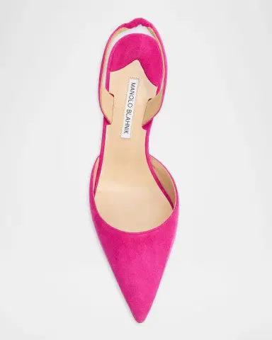 Manolo Blahnik 70mm Carolyn Suede Slingback Pumps | Thumbnail 5 Manolo Blahnik 70mm Carolyn Suede Slingback Pumps | Thumbnail 5