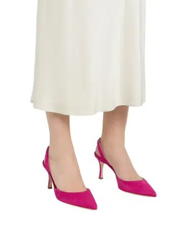 Manolo Blahnik 70mm Carolyn Suede Slingback Pumps | Thumbnail 1 Manolo Blahnik 70mm Carolyn Suede Slingback Pumps | Thumbnail 1