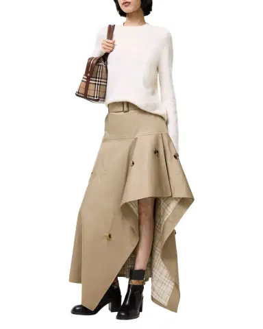 Burberry Heather Asymmetric Cotton Skirt | Thumbnail 1 Burberry Heather Asymmetric Cotton Skirt | Thumbnail 1