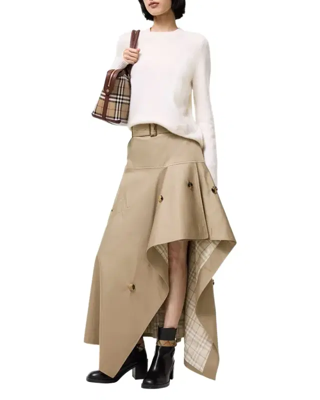 Heather Asymmetric Cotton Skirt