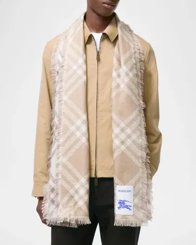 Burberry Gradient Check Wool Silk Scarf | Thumbnail 4 Burberry Gradient Check Wool Silk Scarf | Thumbnail 4