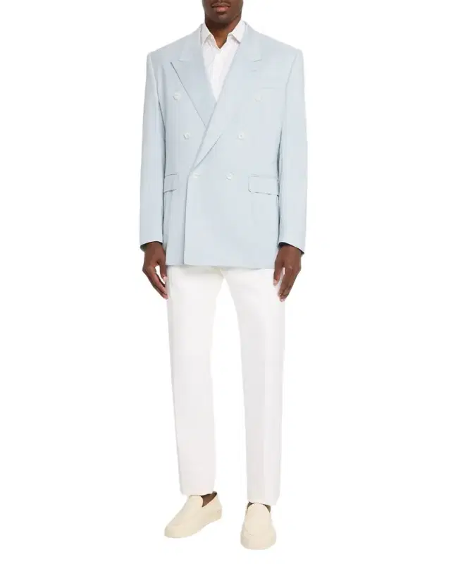 Men 's Viscose-Blend Double-Breasted Dinner Jacket