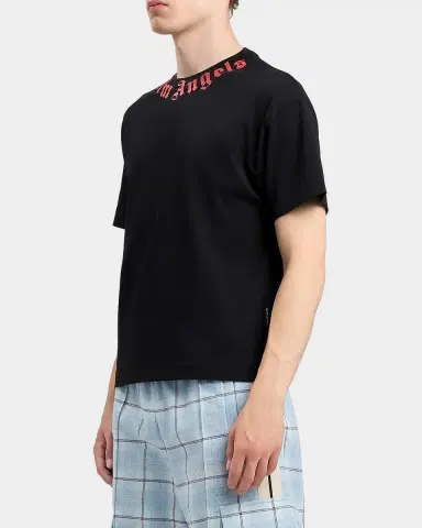 Palm Angels Men's Neck-Logo Crewneck T-Shirt | Thumbnail 5