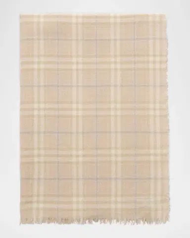 Burberry Sequined Check Wool Silk-Blend Scarf | Thumbnail 3 Burberry Sequined Check Wool Silk-Blend Scarf | Thumbnail 3