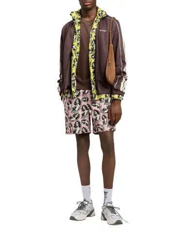 Palm Angels Men's Pinup Allover Logo Cotton Shorts | Thumbnail 1
