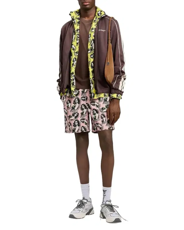 Men 's Pinup Allover Logo Cotton Shorts