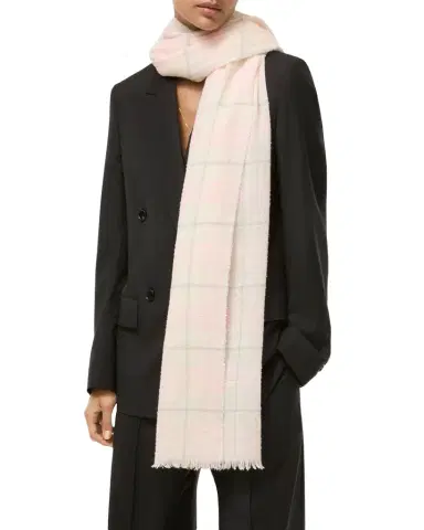 Burberry Wide Sequined Check Wool Silk-Blend Scarf | Thumbnail 1 Burberry Wide Sequined Check Wool Silk-Blend Scarf | Thumbnail 1