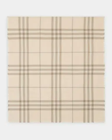 Burberry Wide Reversible Check Wool Silk Scarf | Thumbnail 5 Burberry Wide Reversible Check Wool Silk Scarf | Thumbnail 5