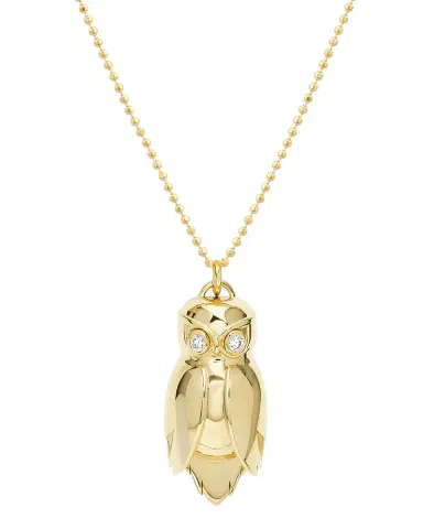 Jennifer Meyer 18K Yellow Gold Large Owl Necklace with Diamonds | Thumbnail 2 Jennifer Meyer 18K Yellow Gold Large Owl Necklace with Diamonds | Thumbnail 2