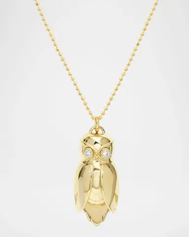 Jennifer Meyer 18K Yellow Gold Large Owl Necklace with Diamonds | Thumbnail 3 Jennifer Meyer 18K Yellow Gold Large Owl Necklace with Diamonds | Thumbnail 3