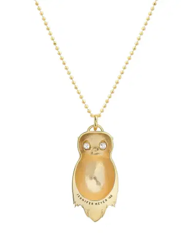 Jennifer Meyer 18K Yellow Gold Large Owl Necklace with Diamonds | Thumbnail 1 Jennifer Meyer 18K Yellow Gold Large Owl Necklace with Diamonds | Thumbnail 1
