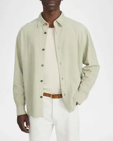 Frame Men's Suede Button-Down Shirt | Thumbnail 3